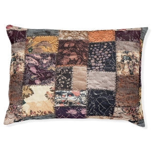 Boho Patchwork Colorful Denim Quilt Patches Pet Bed