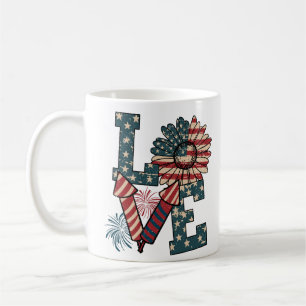 Boho Patriotic LOVE Mug