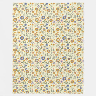 Boho pattern 01.w Lyellow BG Fleece Blanket