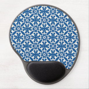 Boho Pattern in Blue – Elegant & Bold Gel Mouse Pad