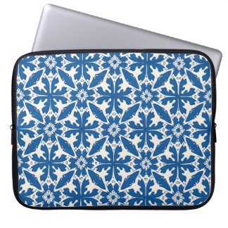 Boho Pattern in Blue – Elegant & Bold Laptop Sleeve