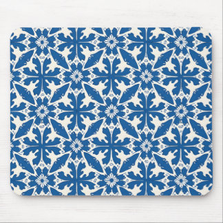 Boho Pattern in Blue – Elegant & Bold Mouse Pad