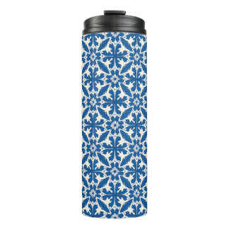 Boho Pattern in Blue – Elegant & Bold Thermal Tumbler