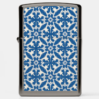 Boho Pattern in Blue – Elegant & Bold Zippo Lighter