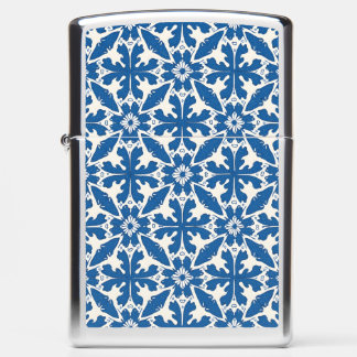 Boho Pattern in Blue – Elegant & Bold Zippo Lighter