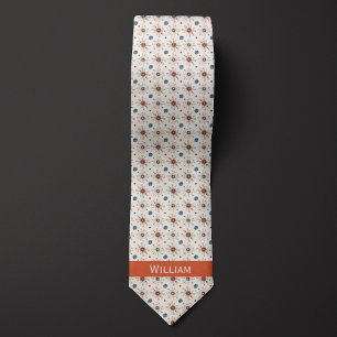 Boho Pattern of Flowers Neck Tie