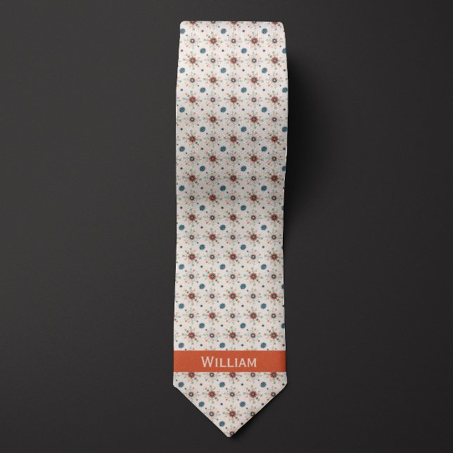Boho Pattern of Flowers Neck Tie (Creator Uploaded)