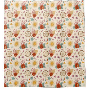 Boho pattern shower curtain