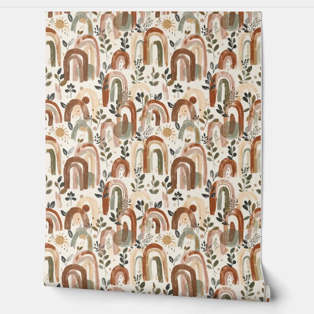 Boho Patterned Wallpaper | Removable (Unrolling)