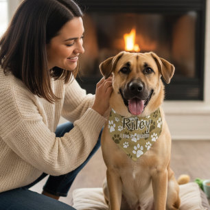 Boho Paw Pattern – Funny Dog Owner Gift Pet Bandana Collar