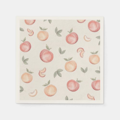 boho peach birthday or baby shower napkins