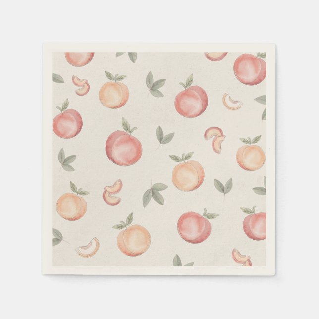 boho peach birthday or baby shower napkins (Front)