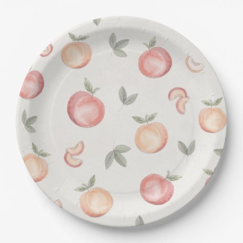 boho peach birthday or baby shower paper plates