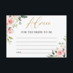 Boho peach blush pink floral advice for the bride enclosure card<br><div class="desc">Boho peach blush pink floral advice for the bride card,  Contact me for matching items or for customization,  Blush Roses ©</div>