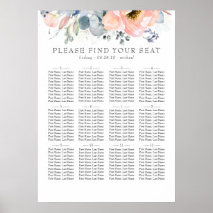 Please Find Your Seat Wedding Printable- Blue