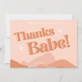 boho peach thank you cards