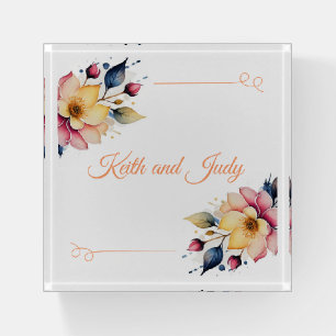 Boho Peachy Floral Paperweight