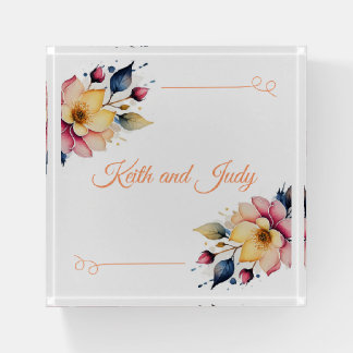 Boho Peachy Floral Paperweight