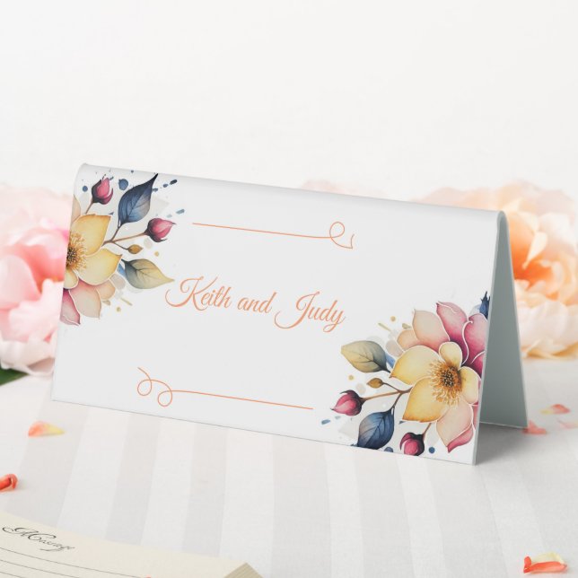 Boho Peachy Floral Table Tent (In SItu (Wedding))