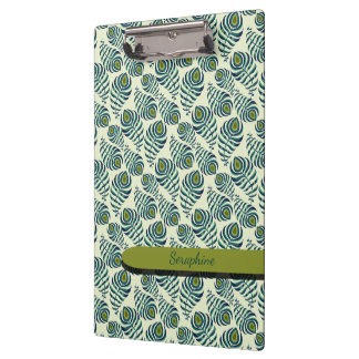 Boho Peacock Feather Clipboard