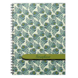 Boho Peacock Feather Notebook