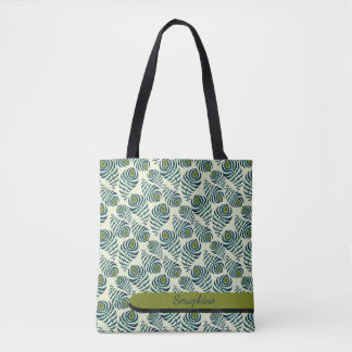 Boho Peacock Feather Tote Bag