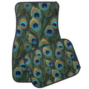 Boho Peacock Feathers Car Floor Mat