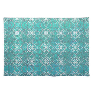 Boho Peacock Inspirations Turquoise Cloth Placemat