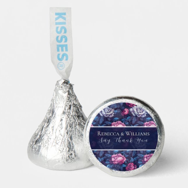 Boho Peonies Sparkle Forest Wedding Hershey®'s Kisses® (Front)
