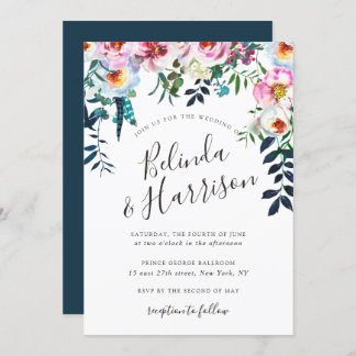 Boho Peonies Wedding Invitation