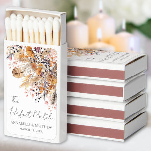 Boho Perfect Match Floral Wedding Matchboxes