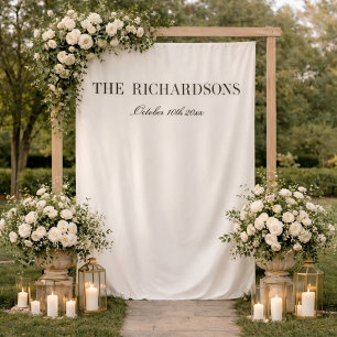 Boho Personalized Fabric Wedding Welcome Sign Tapestry