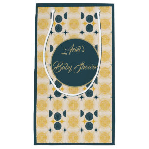 Boho Personalized Sun Moon Stars Blue Yellow Small Gift Bag