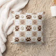 Boho Pet Paw Checkered Pattern