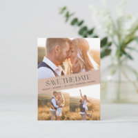 Boho Photo Collage Rustic Wedding Save the Date