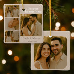 Boho Photo Engagement Collage Christmas Holiday Ceramic Ornament<br><div class="desc">Capture your love with free-spirited charm in this boho-style ceramic ornament,  featuring your engagement photo collage with earthy tones and artistic flair. A beautiful way to celebrate your first Christmas engaged.</div>