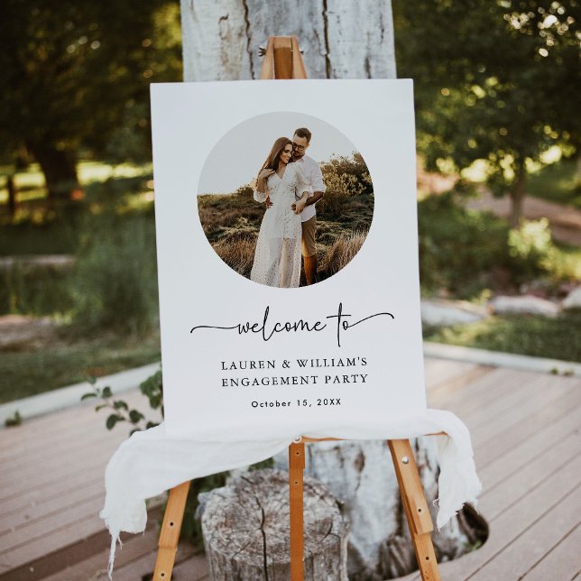Boho Photo Engagement Party Welcome Sign (Creator Uploaded)