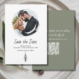 Boho Photo Rustic Sage Green Wedding Save The Date