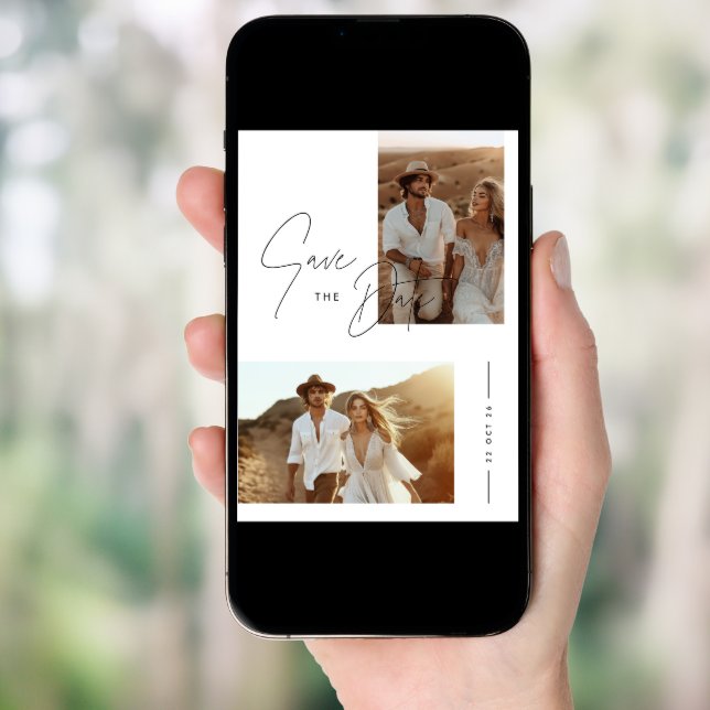 Boho Photo Save the Date Invitation (Front Digital)