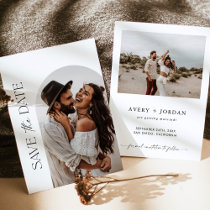 Boho Photo Save the Date, Minimalist Save the Date Invitation