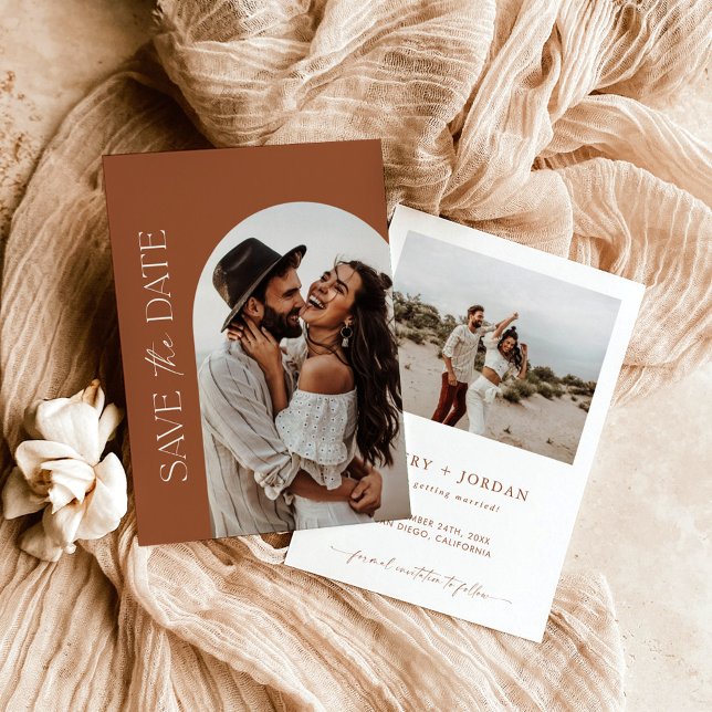 Boho Photo Save the Date, Minimalist Save the Date Invitation (Creator Uploaded)