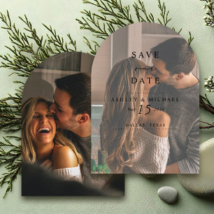 Boho Photo Save the Date, Minimalist Wedding Save The Date