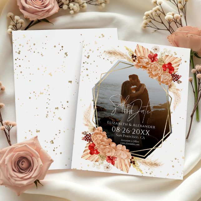 Boho Photo | Terracotta Wedding Save The Date (Creator Uploaded)