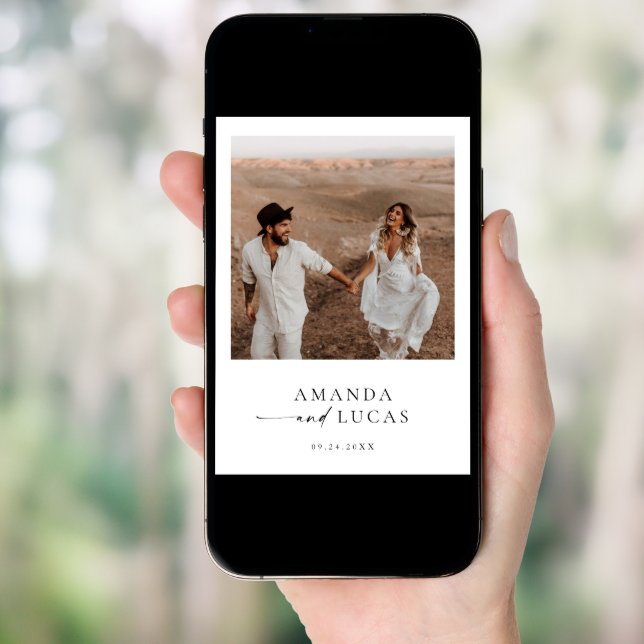 Boho Photo Wedding Invite | Modern Minimalist (Front Digital)