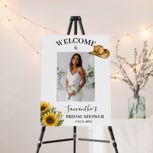 Boho Photo Western Cowgirl Bride Bridal Shower Foam Board