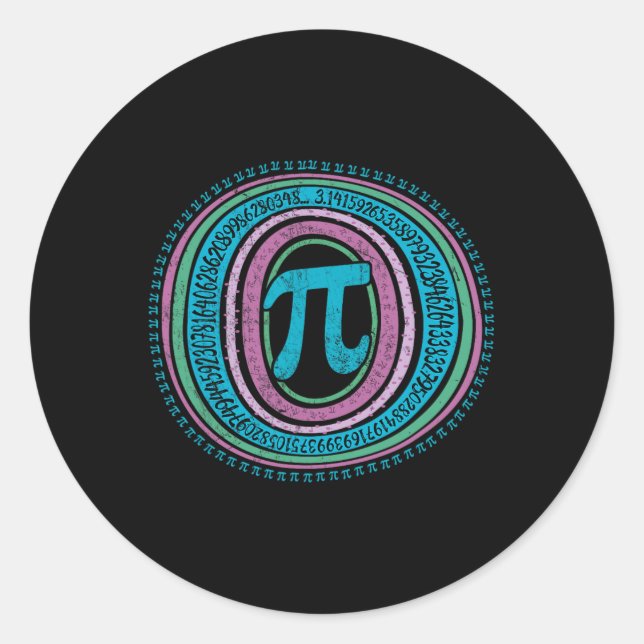 Boho Pi Day 3.14 Math Geek 2  Classic Round Sticker (Front)