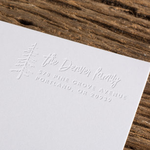 Boho Pine Tree Return Address Embosser