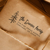 Boho Pine Tree Return Address Stamp