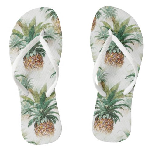 Boho Pineapple Tropical Pattern Flip Flops