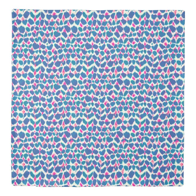 Boho Pink And Blue Brushstroke Duvet Cover (Front)